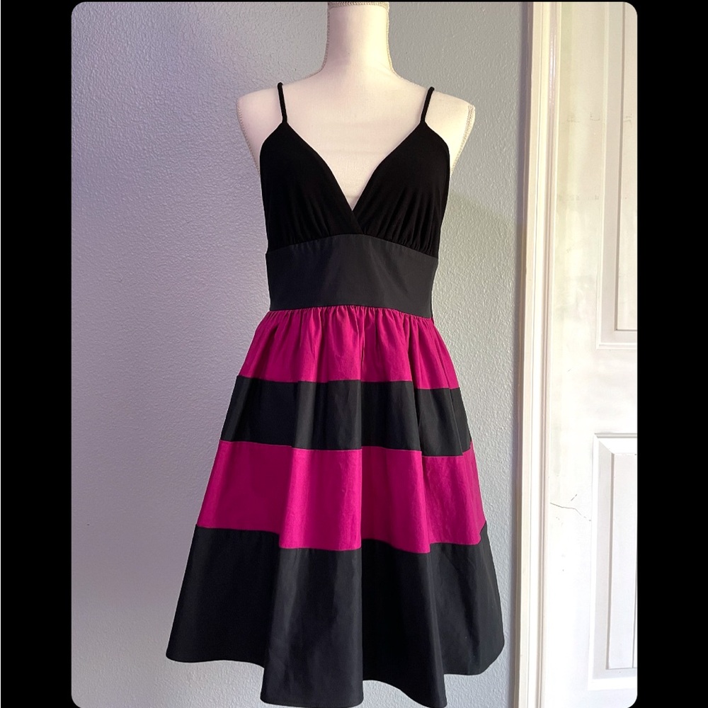 Voom by Joy Han Black and Pink Cocktail Sundress